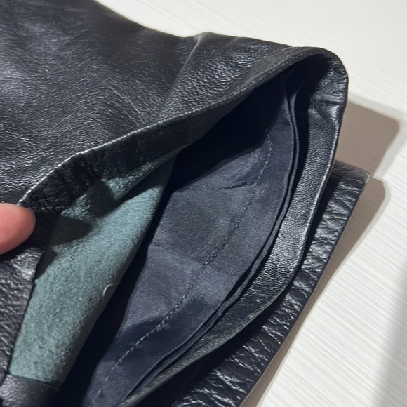 INC Jet Black Genuine Leather Straight Leg Mid Rise Pants - Picture 9 of 15